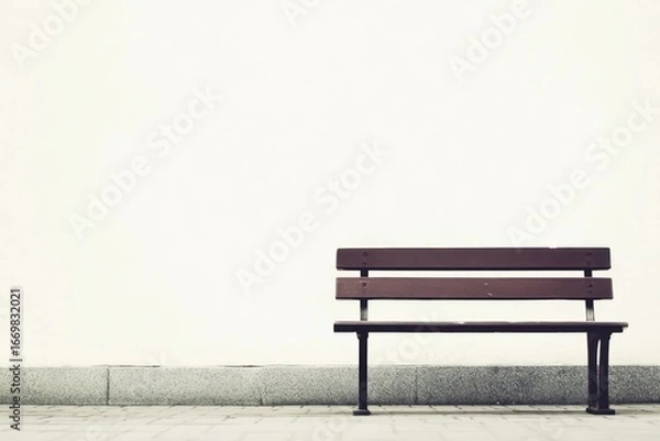 Fototapeta Simple background bench minimalist furniture.