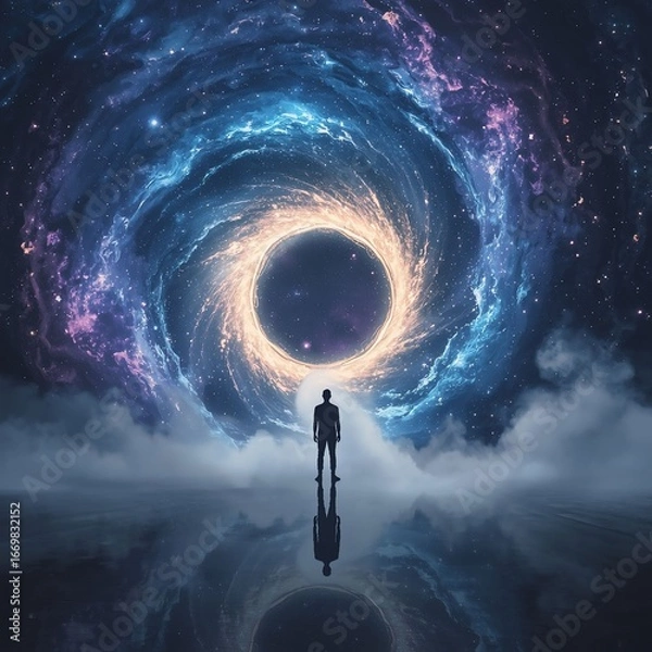 Fototapeta man in the space