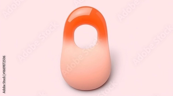 Obraz Aesthetic studio shot showcasing an orange and pink object with a minimalist design