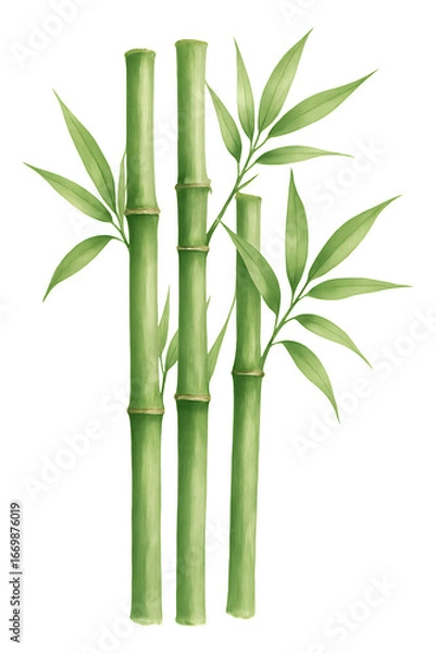 Fototapeta Watercolor Bamboo Art high quality realistic image.