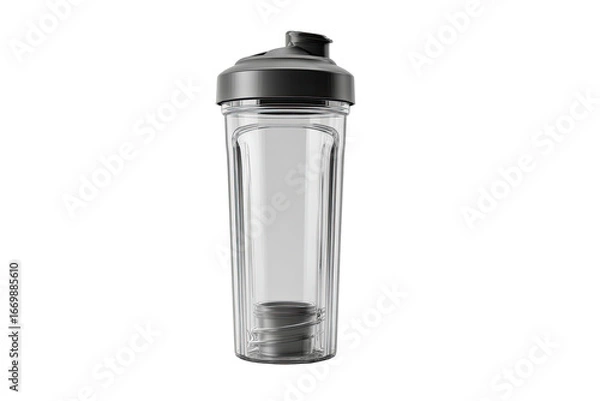 Obraz Clear tumbler with black lid and base