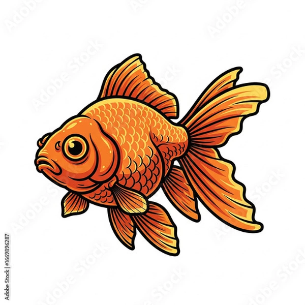 Obraz goldfish on white background