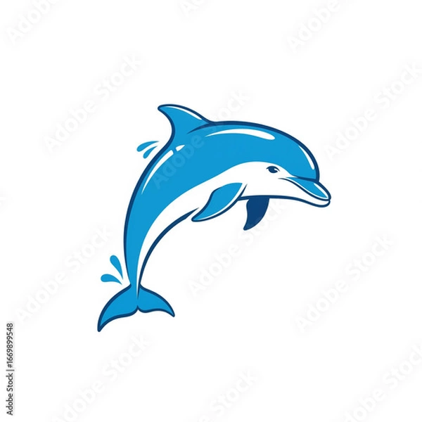 Fototapeta dolphin isolated on white background