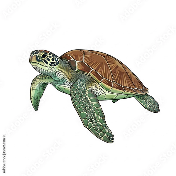 Fototapeta turtle on a white background