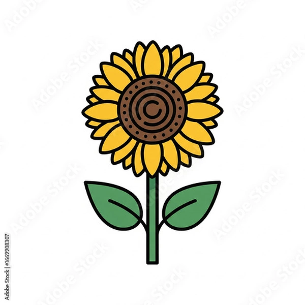 Fototapeta sunflower vector illustration