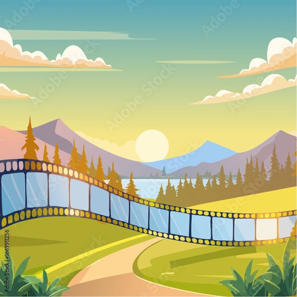 Obraz Empty Film Strip Vectors with Copy Space for Design, Isolated on White Background, Ideal for Creative Projects