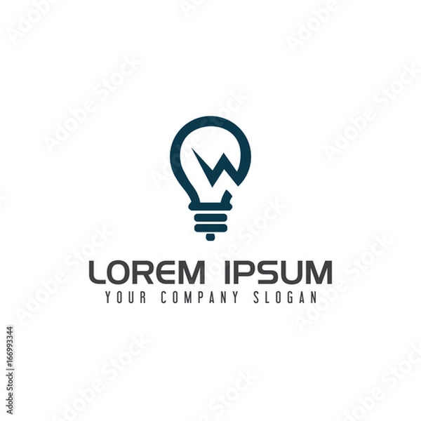 Fototapeta bulb electrical logo design concept template