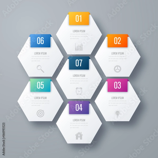 Fototapeta Vector illustration infographics seven options
