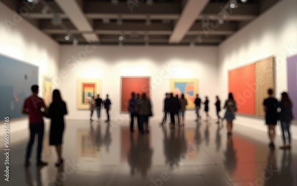 Fototapeta Abstract blur Expo,Large room for the event.Exhibition. High quality
