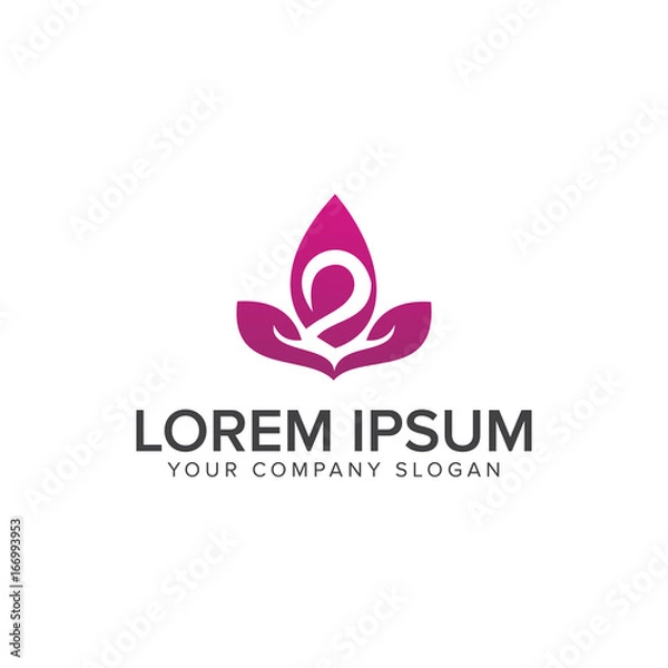 Obraz flower swan logo design concept template