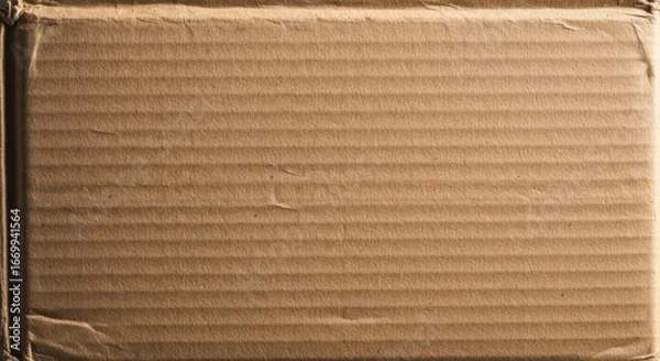 Obraz Close Up of Brown Corrugated Cardboard Box with Textured Surface
