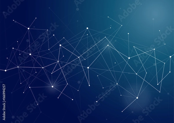 Obraz Vector Connecting Dot Line Network Background
