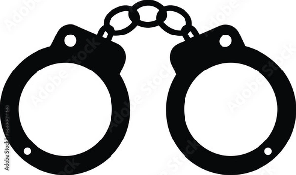 Obraz Detain handcuffs vector icon.