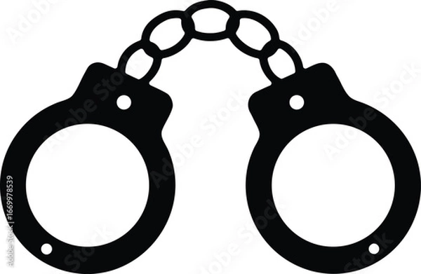 Obraz Open handcuffs vector icon.