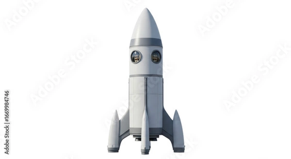 Fototapeta Isolated Cartoon Rocket