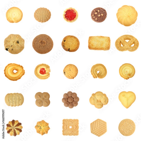 Fototapeta collection cookies set on white background