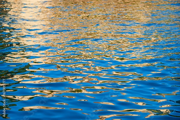 Fototapeta Abstract background created with a closeup of the waves of a water canal