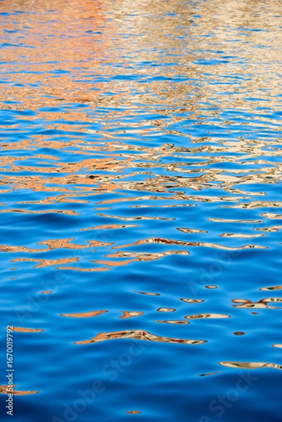 Fototapeta Abstract background created with a closeup of the waves of a water canal