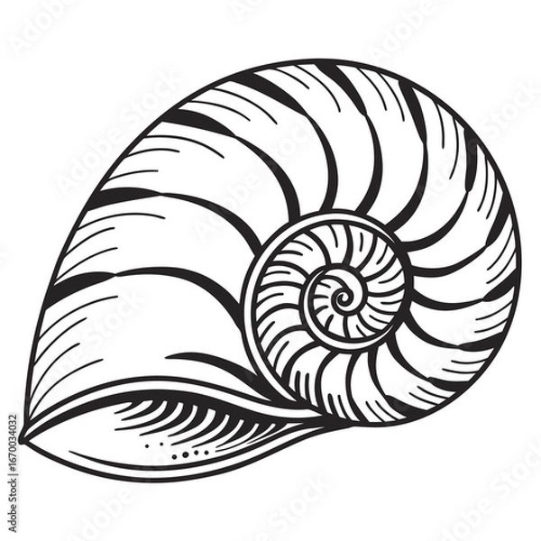 Fototapeta nautilus shell isolated on white background