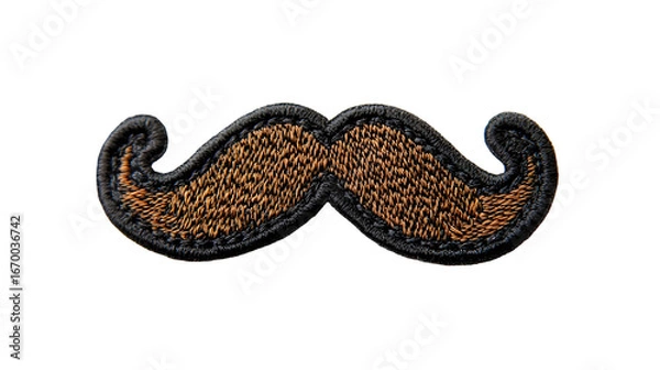 Fototapeta moustache embroidered patch badge isolated on a transparent background