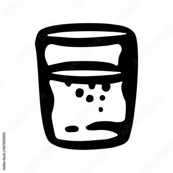 Fototapeta Vector illustration of a glass half full on a white isolated background