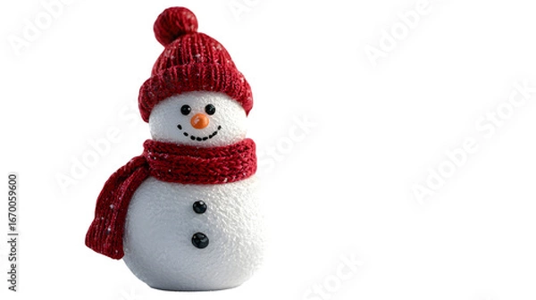Obraz snowman with hat isolated on a transparent background