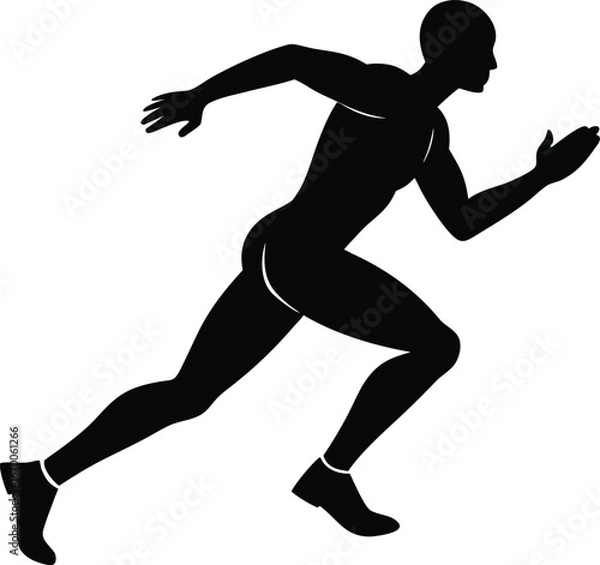Fototapeta running man silhouette on transparent background
