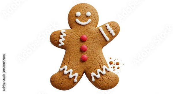 Obraz Isolated Gingerbread Man Cookie