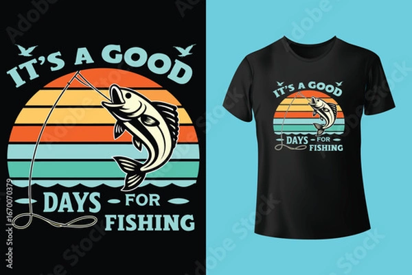 Fototapeta Top Fishing and Fisherman T Shirt Design Vector EPS Free Download