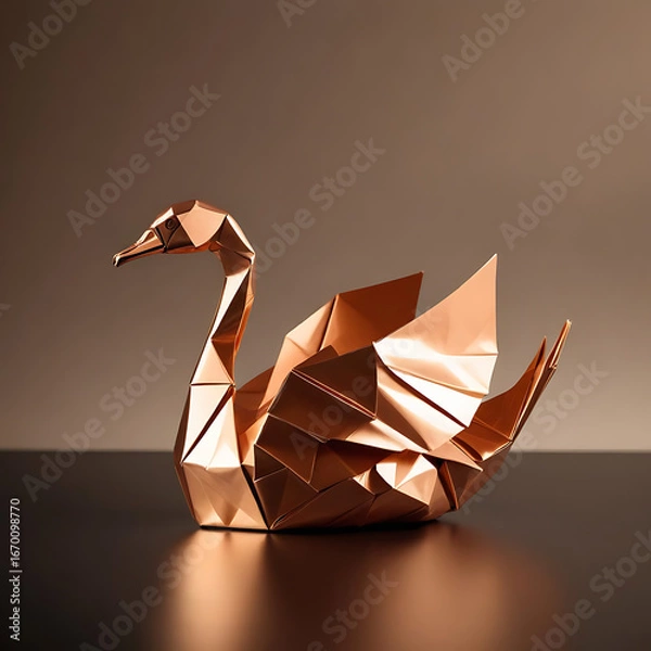Obraz origami crane on black background