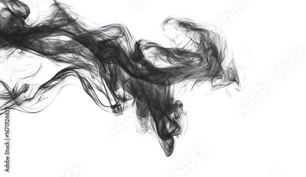 Obraz Abstract black smoke is flowing on the isolated on transparent background