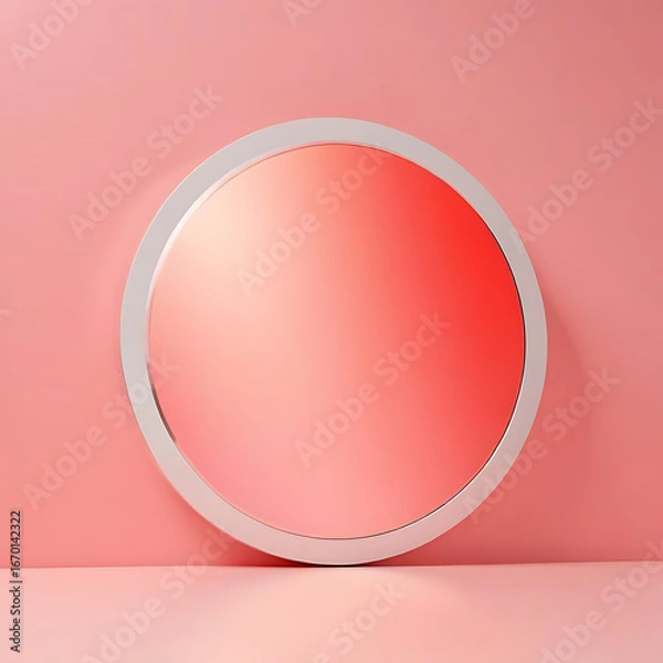 Obraz pink round frame with copy space