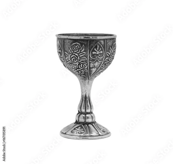 Obraz vintage metal Cup with flower pattern