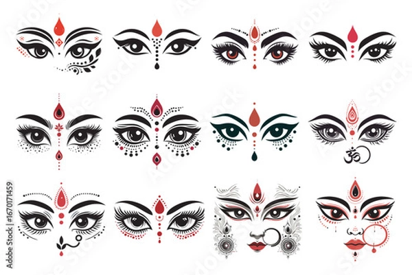 Obraz  Durga Vector Set for Navratri and Durga Puja