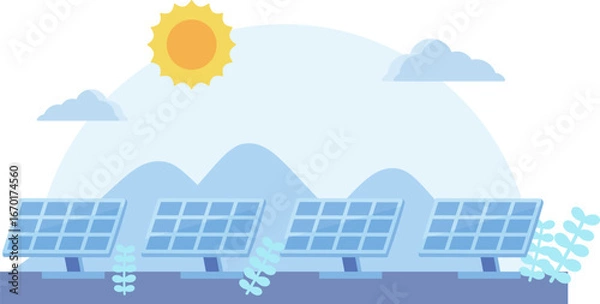 Fototapeta 自然の中にあるメガソーラー