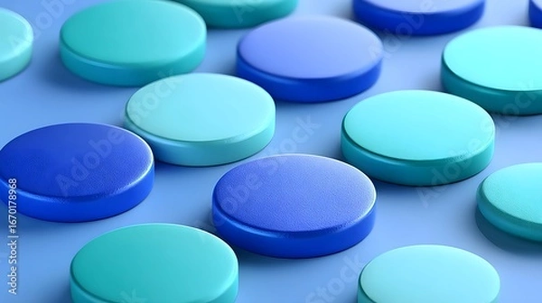 Fototapeta Assortment of pills in various colors and shapes.