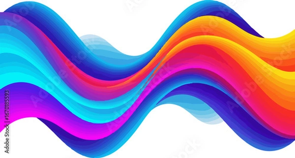 Fototapeta Colorful abstract fluid wave isolated on white background
