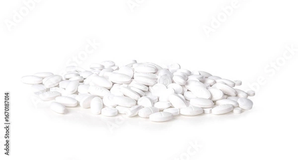Obraz white pills on white background