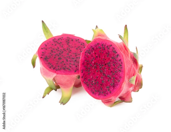 Obraz red dragon fruit isolated on white background.