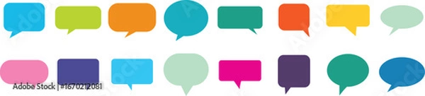Obraz Set of  Speech Bubble Pack Templates. Empty speech bubble colour collection. White cartoon text box set. Pop art frame or border bundle eps 10.
