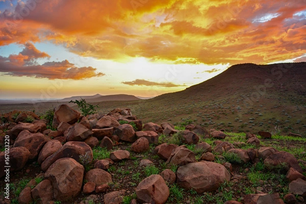 Obraz Namibia Damaraland sunset