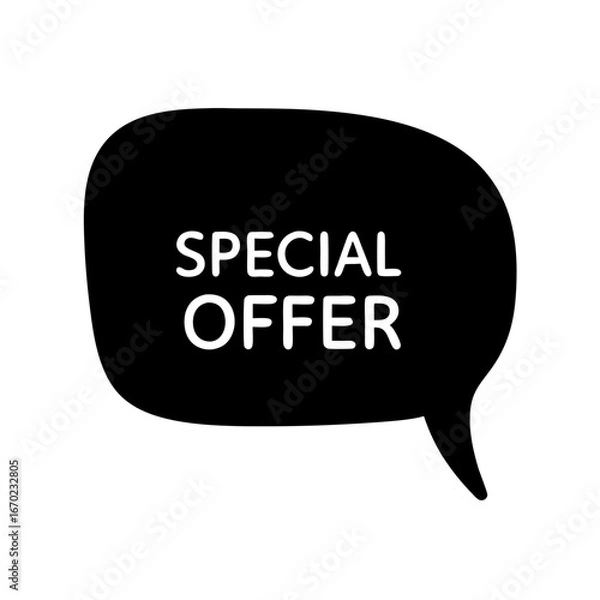 Fototapeta Speech bubble sign announcing limited time special offer in white letters