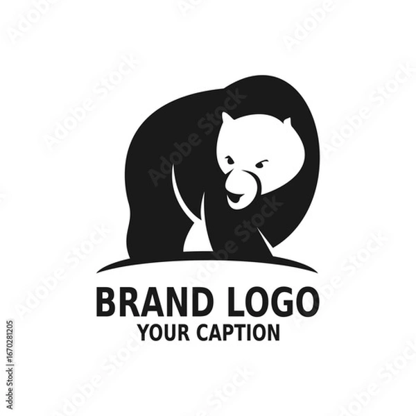 Obraz modern cute bear silhouette logo