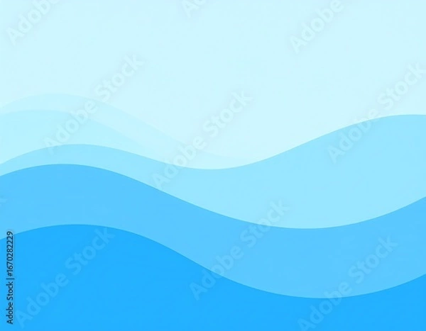 Fototapeta Smooth, light blue waves