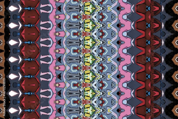 Fototapeta Seamless Cloth Design Digital Texture Decoration Luxury Symmetric Endless Template Graphic Visual Perspective Background Fashion Shape Wallpaper Interior Geometric Art Textile Fabric Tile Pattern.