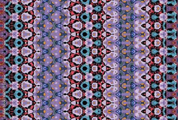 Fototapeta Seamless Cloth Design Digital Texture Decoration Luxury Symmetric Endless Template Graphic Visual Perspective Background Fashion Shape Wallpaper Interior Geometric Art Textile Fabric Tile Pattern.