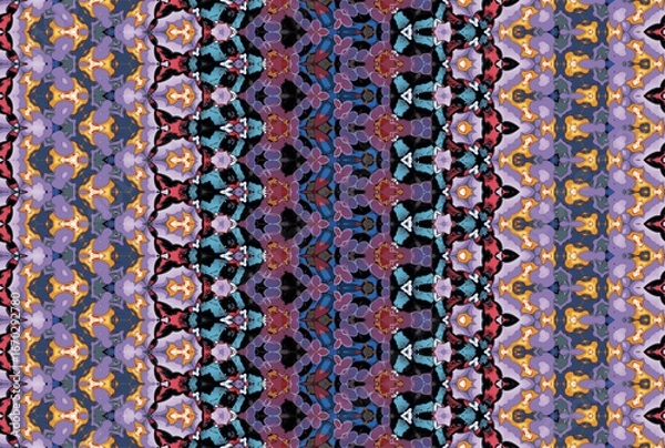 Fototapeta Seamless Cloth Design Digital Texture Decoration Luxury Symmetric Endless Template Graphic Visual Perspective Background Fashion Shape Wallpaper Interior Geometric Art Textile Fabric Tile Pattern.