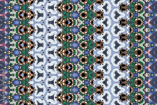 Fototapeta Seamless Cloth Design Digital Texture Decoration Luxury Symmetric Endless Template Graphic Visual Perspective Background Fashion Shape Wallpaper Interior Geometric Art Textile Fabric Tile Pattern.