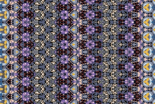 Fototapeta Seamless Cloth Design Digital Texture Decoration Luxury Symmetric Endless Template Graphic Visual Perspective Background Fashion Shape Wallpaper Interior Geometric Art Textile Fabric Tile Pattern.