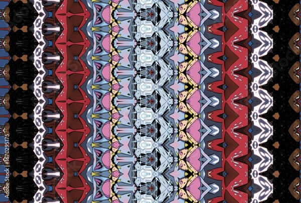 Fototapeta Seamless Cloth Design Digital Texture Decoration Luxury Symmetric Endless Template Graphic Visual Perspective Background Fashion Shape Wallpaper Interior Geometric Art Textile Fabric Tile Pattern.